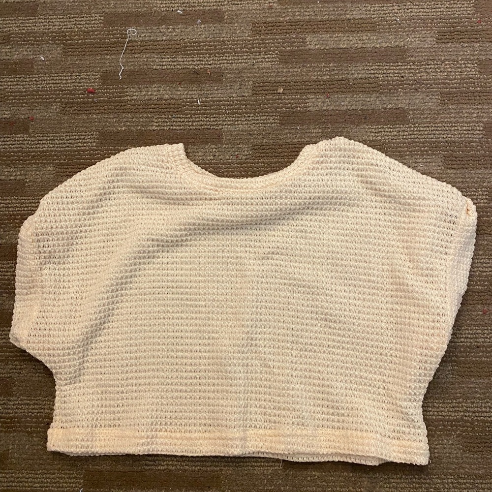 Cream Knit Crop Top